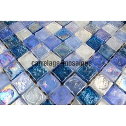 Glass mosaic italian shower bathroom Zenith Bleu sample