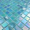 Glass mosaic sample for italian shower hammam Rainbow Azur