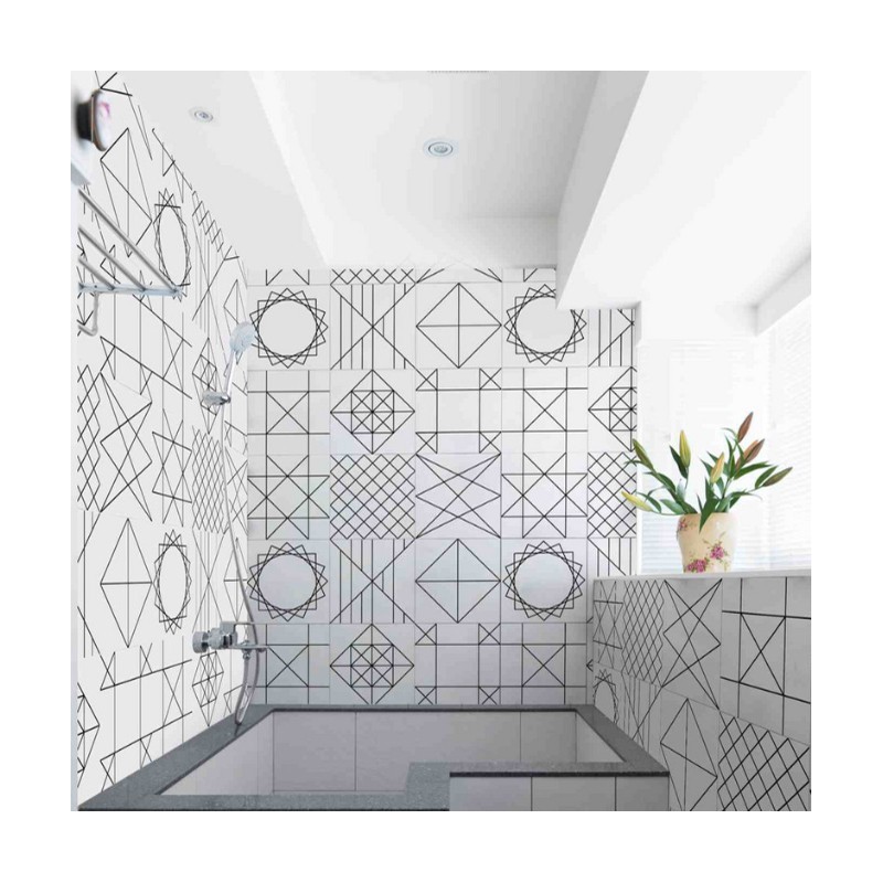 Cement tiles patchwork Geomtric Line kitchen bathroom