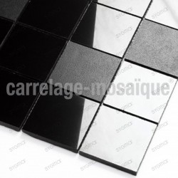 Mosaico de piedra para cocina y ducha color negro Carbone Reg73