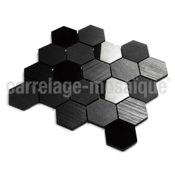 Mosaique credence de cuisine ou douche Carbone Hex