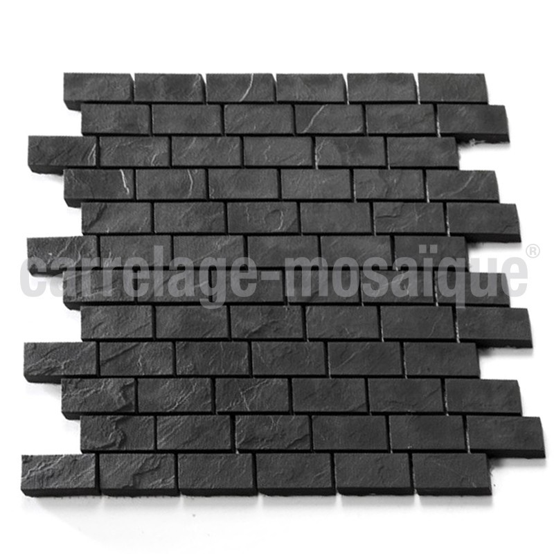 Mosaico de piedra para ducha italiana bano Carbone Brick