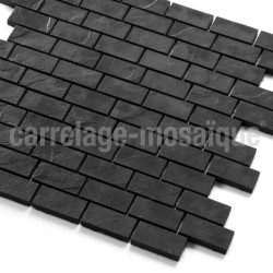 Mosaico de piedra para ducha italiana bano Carbone Brick