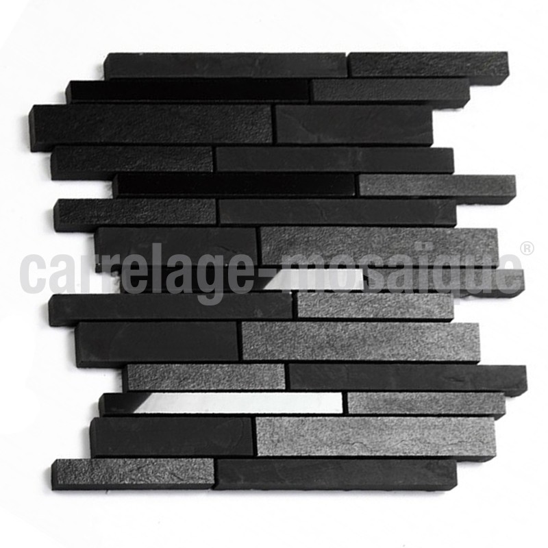 Mosaique pour douche salle de bain et cuisine  Carbone Multi