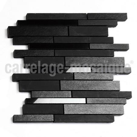 Stone mosaic for shower bathroom and kitchen Carbone Multi