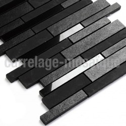 Stone mosaic for shower bathroom and kitchen Carbone Multi