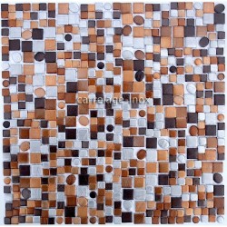 Splashback kitchen Aluminium mosaic sample trendy marron