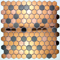 mosaico cobre ducha acero muro y suelo cocina baño modelo DUNCAN