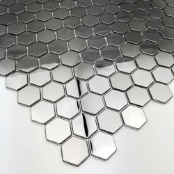 carreaux carrelage hexagon metal acier miroir et brossé in-yuri