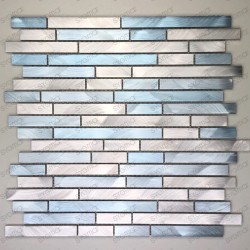 Aluminium mosaic wall backsplash kitchen and bathroom cm-blend-bleu