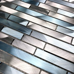 Mosaique en aluminium pour mur cuisine et salle de bain blend-bleu