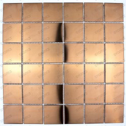 Stainless steel tile copper color for kitchen backsplash model PARKER CUIVRE