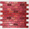 Tile mosaic glass and stone model metallic brique rouge