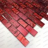 Tile mosaic glass and stone model metallic brique rouge