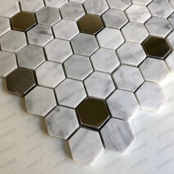 Hexagonal marble tile mosaic for wall and floor mp-nuno
