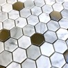 Malla mosaico azulejo hexagonal de piedra para suleo y muro mp-nuno