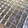 carreaux mosaique argent en verre pour mur hedra-argent