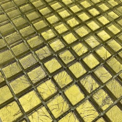 carreaux mosaique or en verre pour mur HEDRA OR