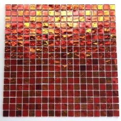 Carrelage mosaique murale cuisine et salle de bains gloss orange