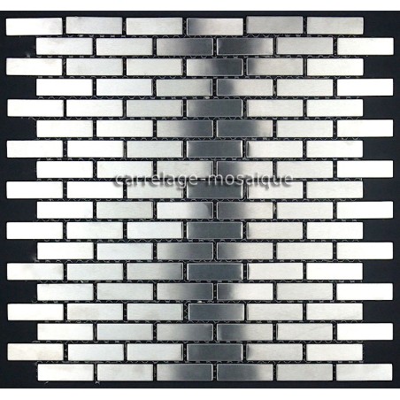 carrelage inox mosaique inox 1 plaque BRIQUE 48