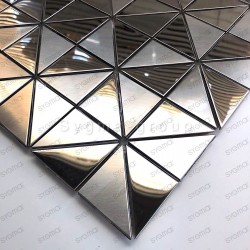 carrelage acier inoxydable miroir et brosse metal modele Kubu