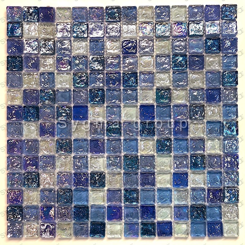 Mosaique carrelage verre douche salle de bains Arezo Cyan
