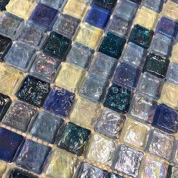 mosaico ducha vidrio mosaic baño frente cocina Arezo Cyan