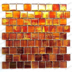 Glass mosaic for bathroom shower kitchen Drio orange