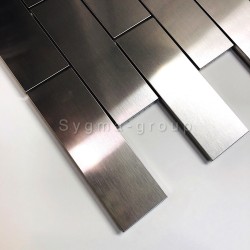 Carrelage en acier pour credence et fond de hotte cuisine Brique 140