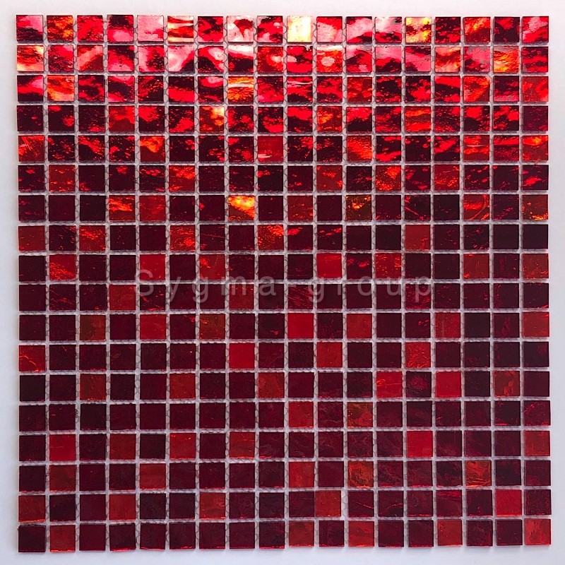 mosaic tiles glass shower bath model Gloss rouge