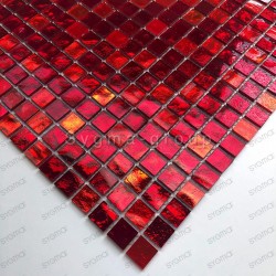 mosaico ducha vidrio mosaic baño frente cocina Gloss rouge