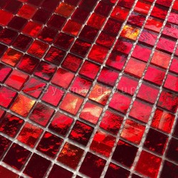 mosaique carrelage en verre douche salle de bains Gloss rouge