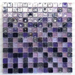 Mosaic tiles glass shower bath Arezo indigo