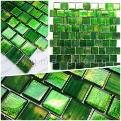 Echantillon carrelage Mosaique verre salle de bain douche drio vert