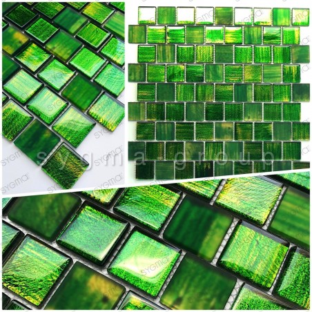 Glass mosaic sample for shower and bathroom drio vert