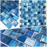 echantillon mosaique de verre salle de bain douche drio bleu