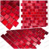 Echantillon carreaux mosaique verre salle de bain et douche drio rouge