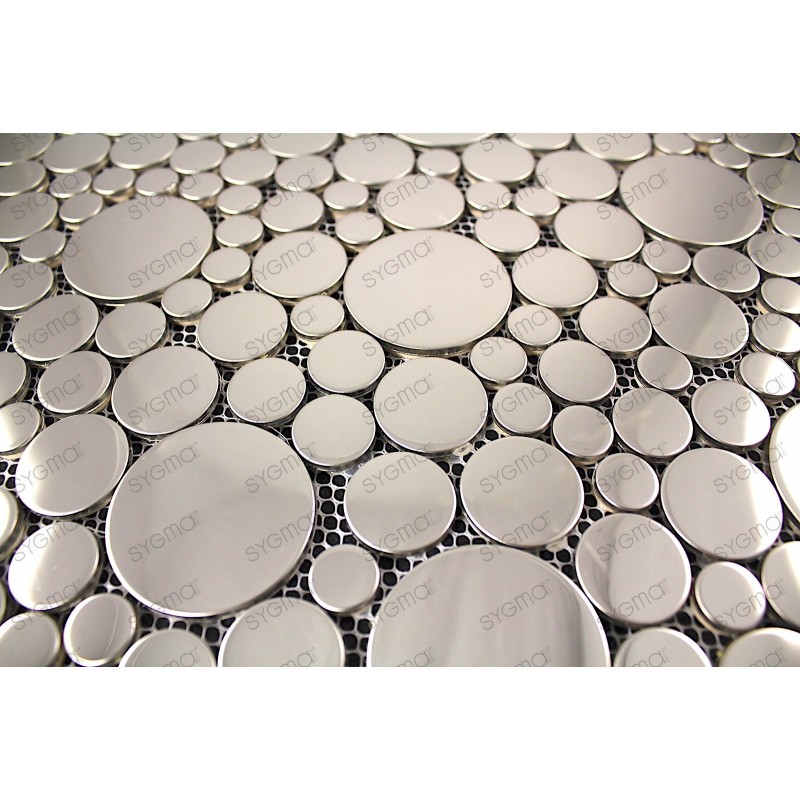 stainless steel tile mosaic mirror for floor and wall shower or kitchen backsplash 1m Focus Miroir