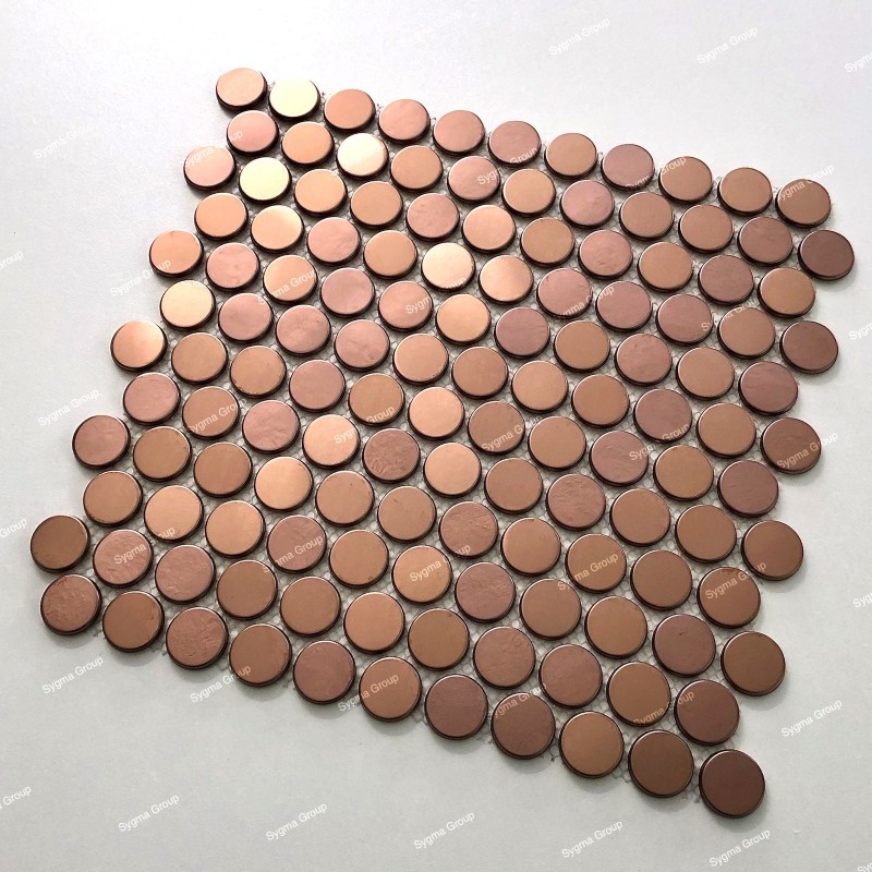 Mosaico en acero inoxydable cocina baño BERKO CUIVRE