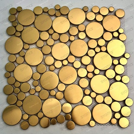 Mosaic stainless steel floor or wall tiles in gold colour Focus Or
