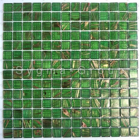 Glass mosaic sheet for a floor or wall of a bathroom and kitchen Plaza Vert