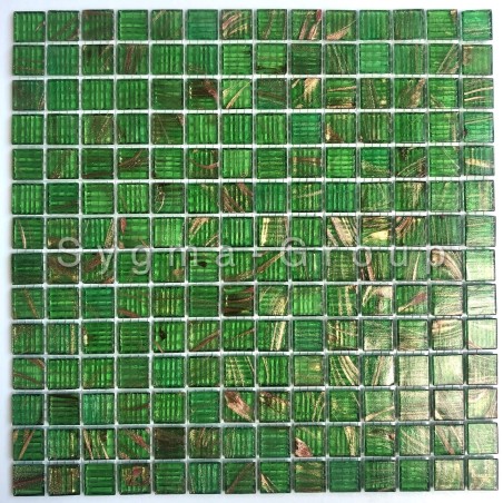 Glass mosaic sheet for a floor or wall of a bathroom and kitchen Plaza Vert