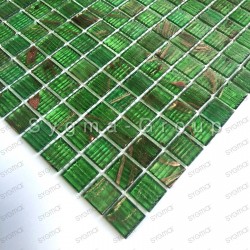 Glass mosaic sheet for a floor or wall of a bathroom and kitchen Plaza Vert