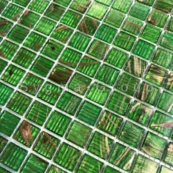 Glass mosaic sheet for a floor or wall of a bathroom and kitchen Plaza Vert