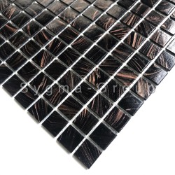 mosaique patedeverre salledebain et douche Speculo Noir