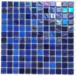 Tile glass mosaic wall mosaic kitchen and bathroom Habay Bleu