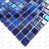 Mosaique carrelage de verre murale cuisine et salle de bains Habay Bleu