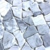 Carrelage galets en marbre pour sol et mur douche et salle de bains Oria Blanc