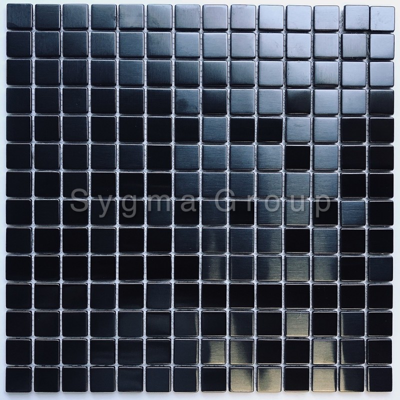 Carreaux mosaique en inox pour mur ou sol CARTO NOIR