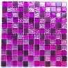 mosaique aluminium et verre credence cuisine douche Nomade Fuchsia